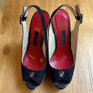 Carolina Herrera Cork & Seude Wedges